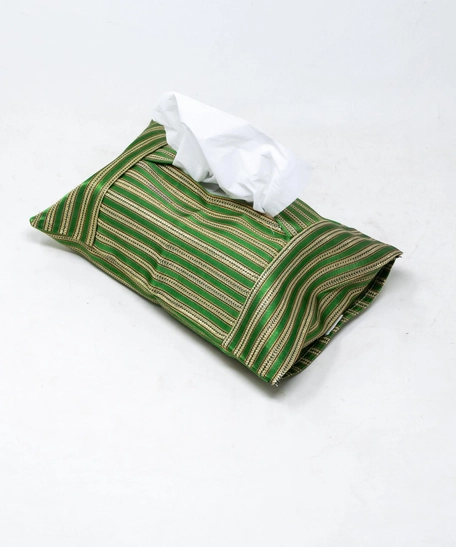 Tissue Box Cover - Multicolor - Beige & Navy Blue