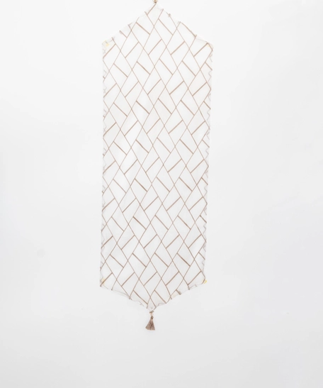 Embroidered Table Runner - Gold