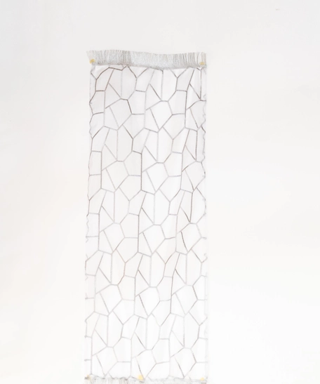 Embroidered Table Runner - Silver