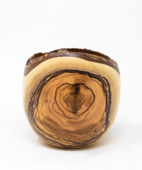 Wood Bowl with Wooden Patterns