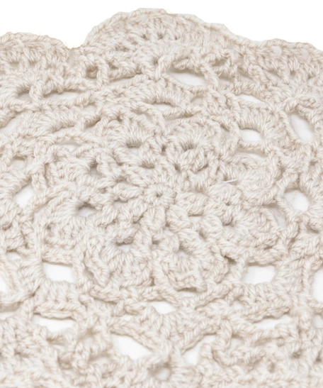 Round Crochet Tablecloth - Multicolor - Beige