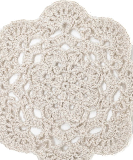 Round Crochet Tablecloth - Multicolor - Beige