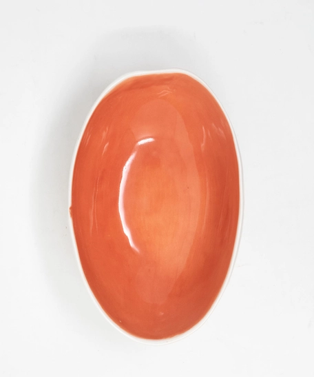 Ceramic Melon Shaped Bowl - Orange