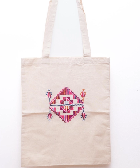 Embroidered Tote Bag - Multi Pattern - Pattern 5