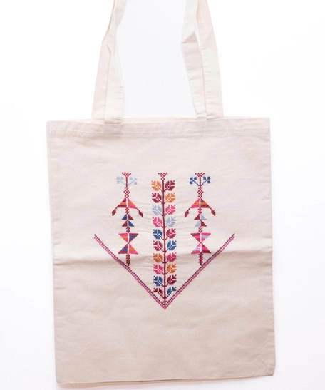 Embroidered Tote Bag - Multi Pattern - Pattern 5