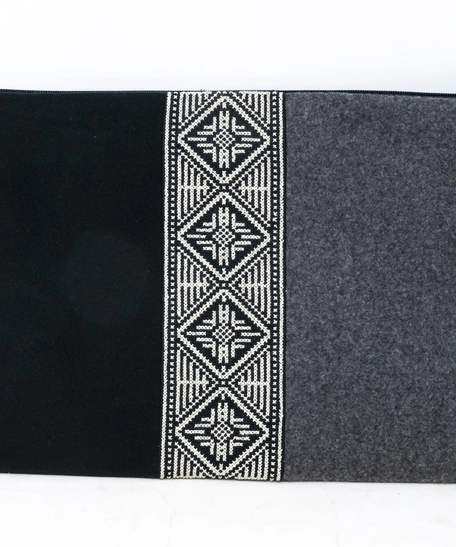 Embroidered Laptop Sleeve - Black & Grey - 13 Inch