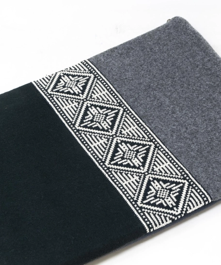 Embroidered Laptop Sleeve - Black & Grey - 13 Inch