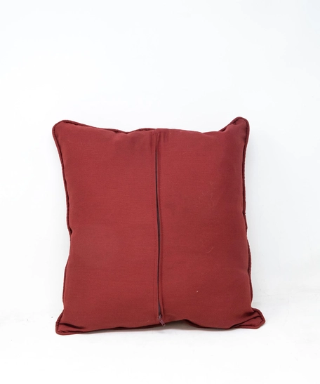 Red Embroidered Cushion Cover - Multi Pattern - Pattern 2 (Black)