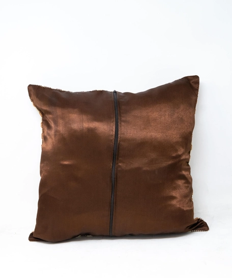 Embroidered Cushion Cover - Multicolor - Brown