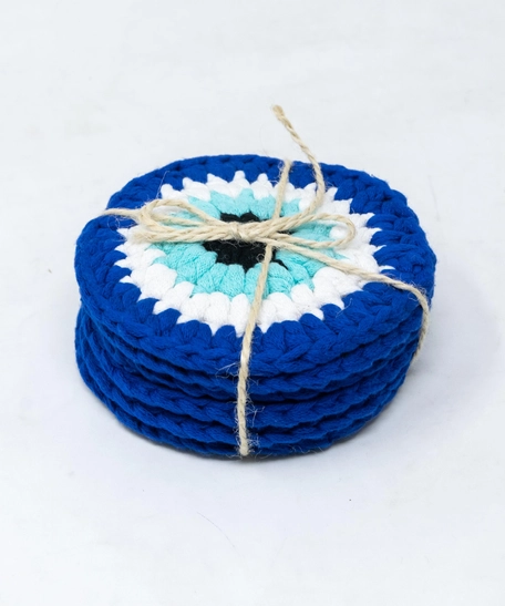 Set of 6 Round Crochet Coasters