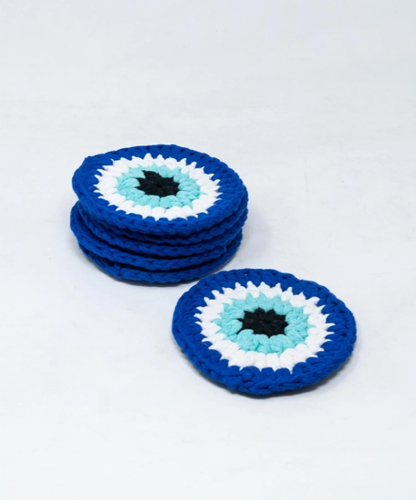 Set of 6 Round Crochet Coasters