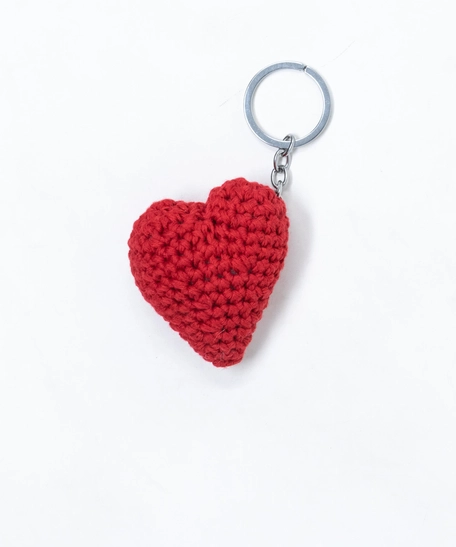 Crochet Heart Keychain