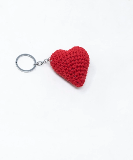 Crochet Heart Keychain