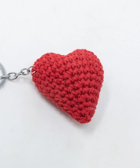 Crochet Heart Keychain