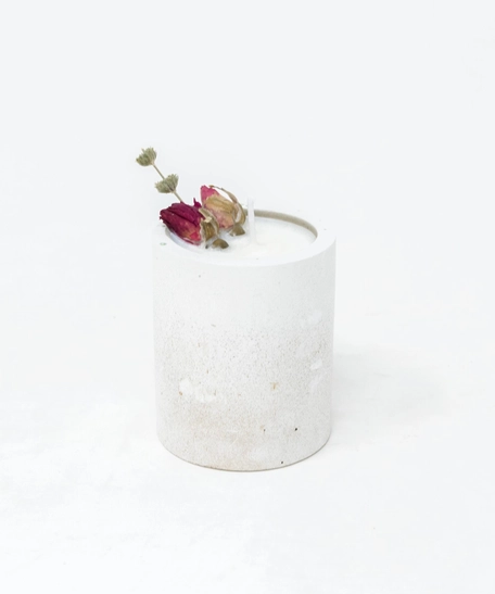 Cylindrical Concrete Candle - Lavender 