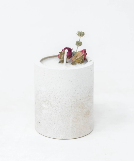 Cylindrical Concrete Candle - Lavender 