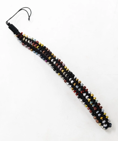 Black Beaded Phone Charm