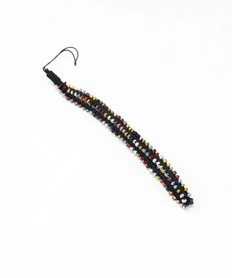 Black Beaded Phone Charm