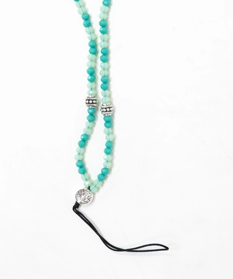 Beaded Phone Charm - Turquoise & Sky Blue