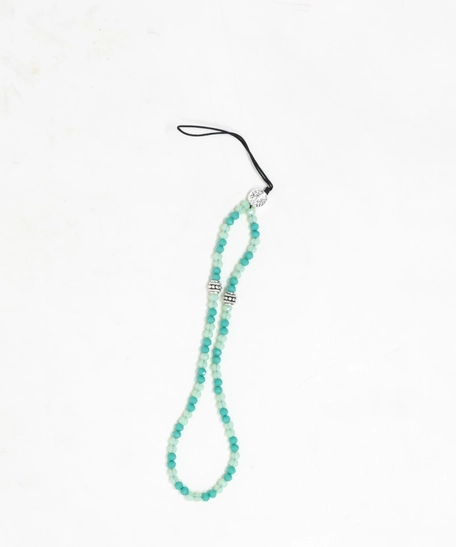 Beaded Phone Charm - Turquoise & Sky Blue