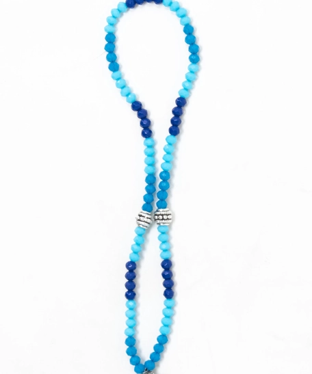 Beaded Phone Charm - Shades of Blue