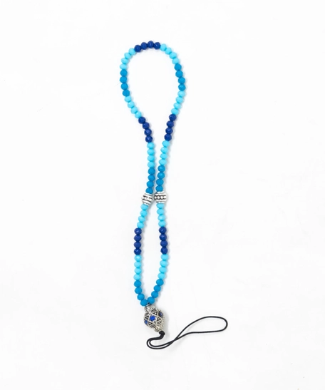 Beaded Phone Charm - Shades of Blue