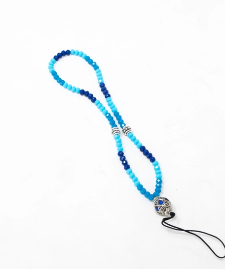 Beaded Phone Charm - Shades of Blue