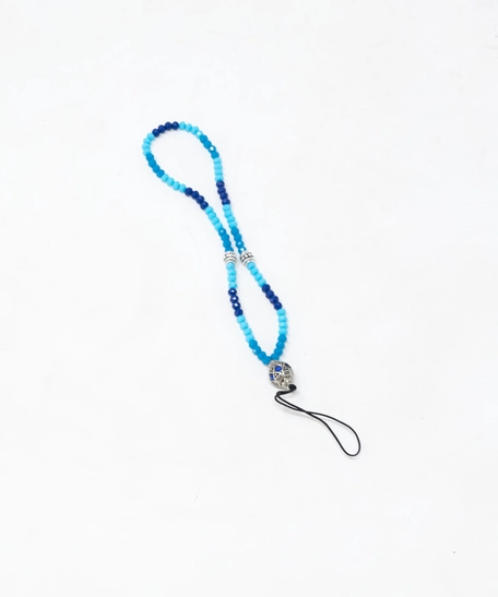 Beaded Phone Charm - Shades of Blue