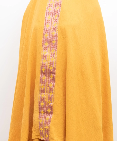 Embroidered Prayer Dress - Yellowish Orange