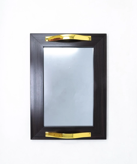 Mirror Tray with Colored Frame - Multicolors - Gold & White