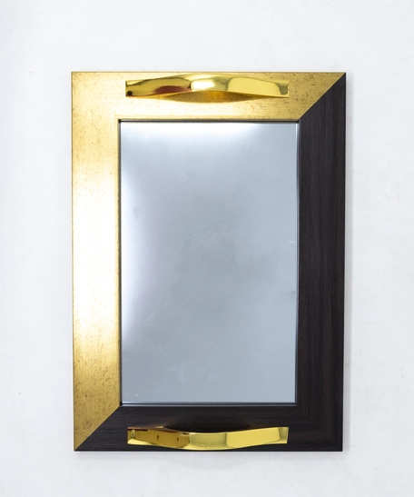 Mirror Tray with Colored Frame - Multicolors - Gold & White