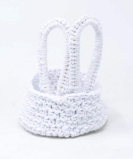 Crochet Easter Basket with Bunny Ears