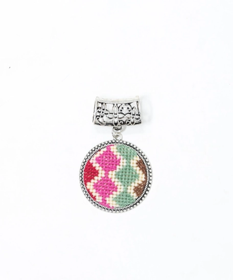 Scarf Pendant with Geometrical Embroidery Patterns