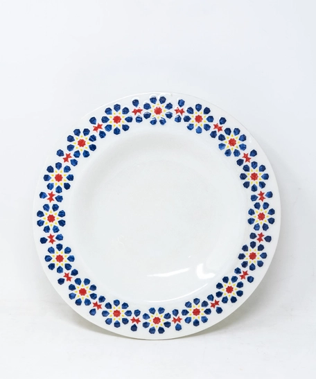 White Catering Plate with Islamic Patterns