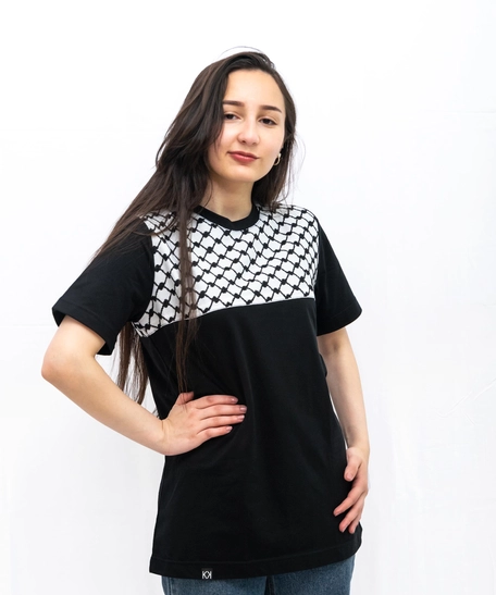 Palestine keffiyeh - Black T-shirt - S