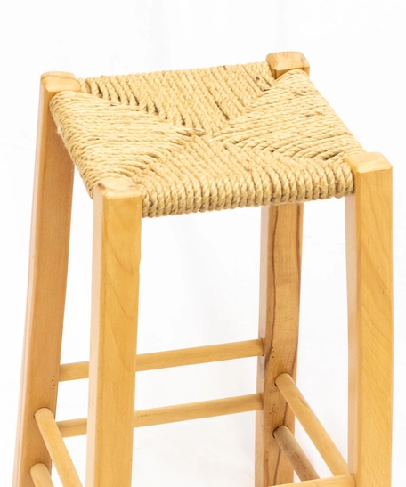 Handmade Square Wooden Chair with Long Legs
