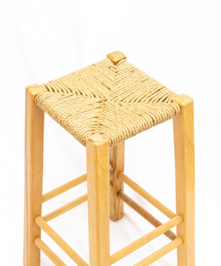 Handmade Square Wooden Chair with Long Legs
