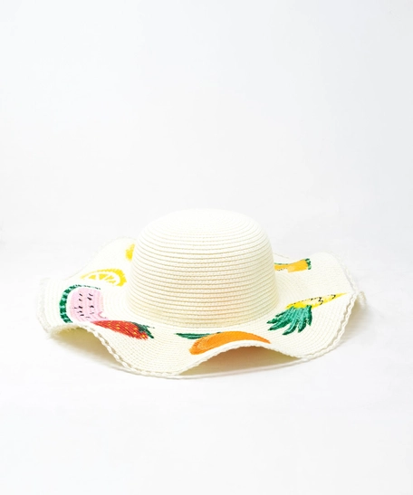 Burlap Sun Hat with Colorful Hand Paintings - Multiple Designs - Design 1