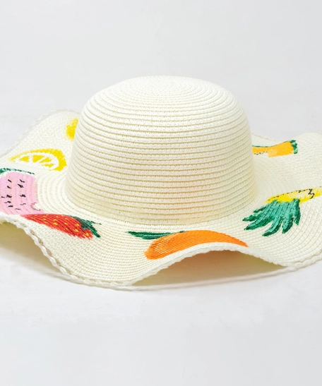 Burlap Sun Hat with Colorful Hand Paintings - Multiple Designs - Design 1