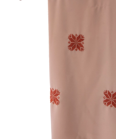 Women's georgette scarf decorated with hand embroidery of floral patterns | Georgette Hijab - Light Pink