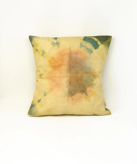 Hand dyed pillow (Pink,Brown & Blue)