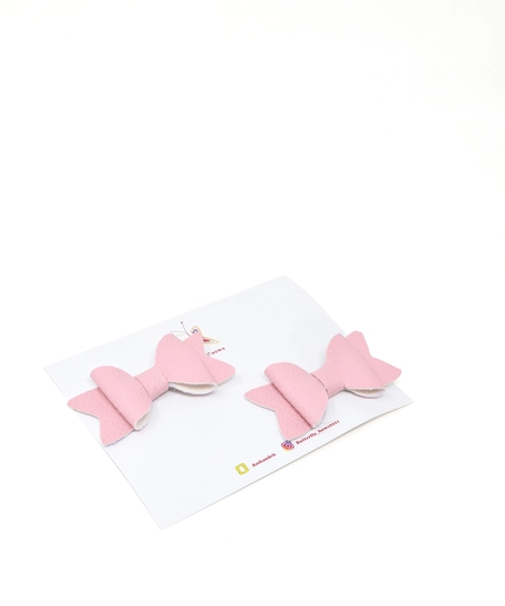 Set of 2 Pink Bow Hair Clips