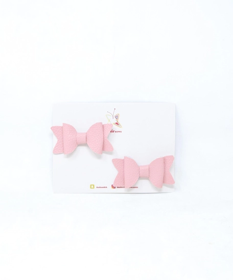 Set of 2 Pink Bow Hair Clips