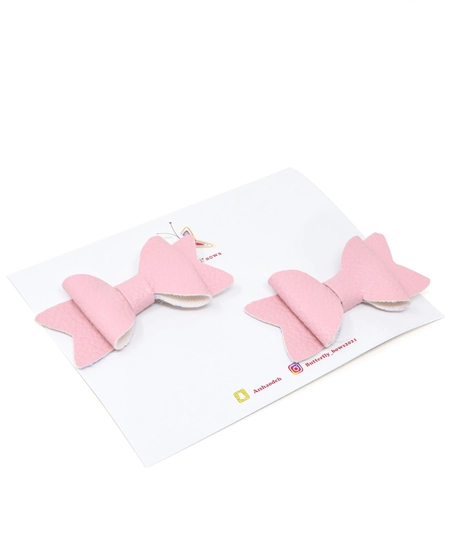 Set of 2 Pink Bow Hair Clips