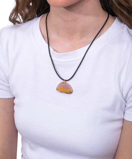 Triangle Wood & Resin Pendant Necklace