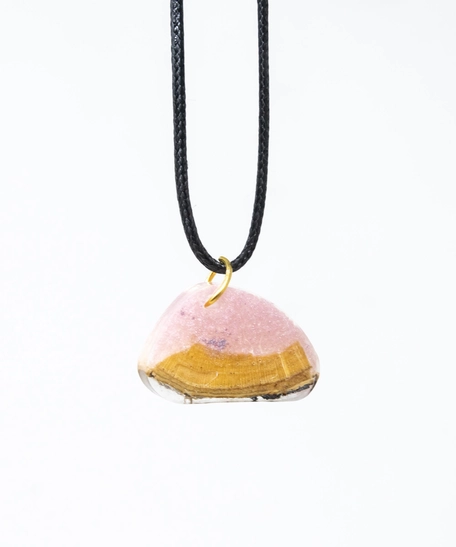 Triangle Wood & Resin Pendant Necklace