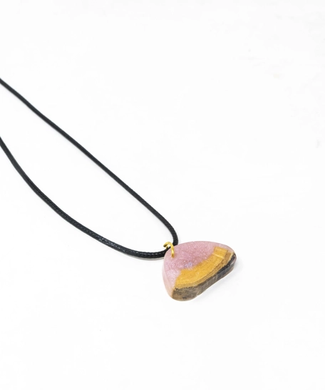 Triangle Wood & Resin Pendant Necklace