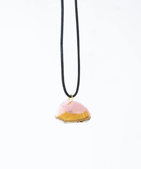 Triangle Wood & Resin Pendant Necklace