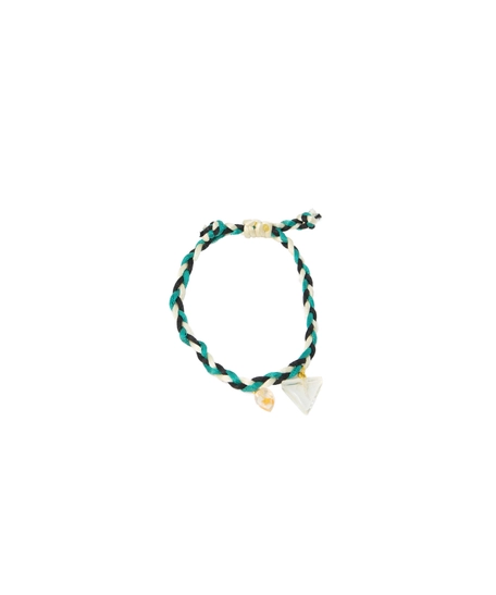 Colorful Braided Bracelet with Two Dangling Crystal Resin Pendant