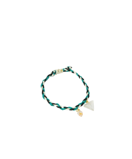 Colorful Braided Bracelet with Two Dangling Crystal Resin Pendant